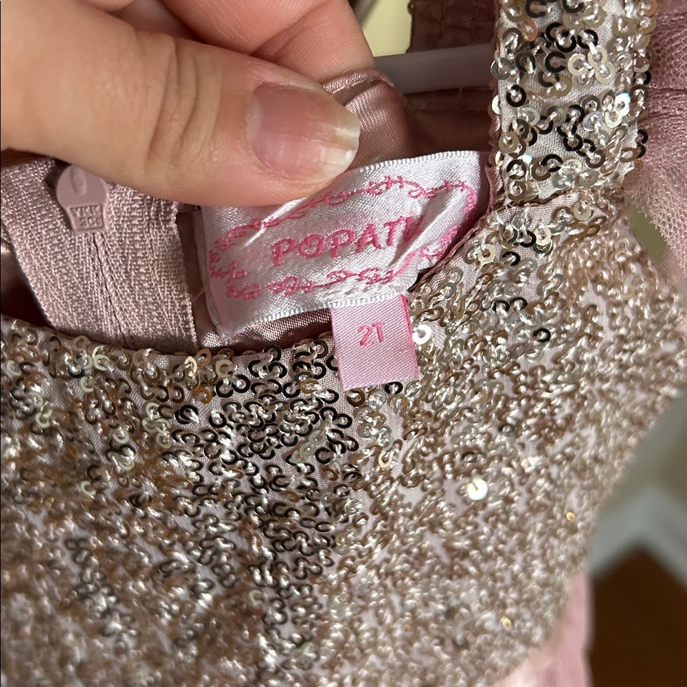 Popatu Little Girls Sequin Tulle Dress, featuring a sequin-embellished bodice - Picture 5 of 5